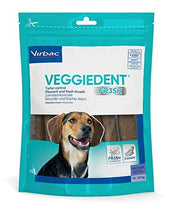 Virbac VeggieDent - Strisce da masticare per cani di taglia media (da 10 a 30 kg), 15 strisce