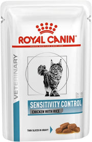 Royal Canin Veterinary Sensitivity Control | 12 x 85 g | Alimento dietetico completo per gatti adulti | Per ridurre i sintomi di intolleranza ai nutrienti | Bocconcini in salsa