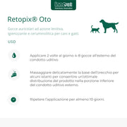 Innovet Retopix OTO Gocce Auricolari ad Azione lenitiva, igienizzante e ceruminolitica per Cani e Gatti, Calma l' Arrossamento e previene Cattivo Odore - Confezione con flacone contagocce 15 ml