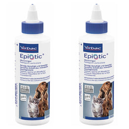 Virbac Epiotic - Pulitore per orecchie per animali, confezione doppia, 2 x 125 ml