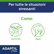 ADAPTIL? Chew - Snack Naturali Calmanti - 30 Pezzi - Tranquillante e Antistress per Cani Agitati Iperattivi, Rilassamento per Viaggi e Momenti Stressanti